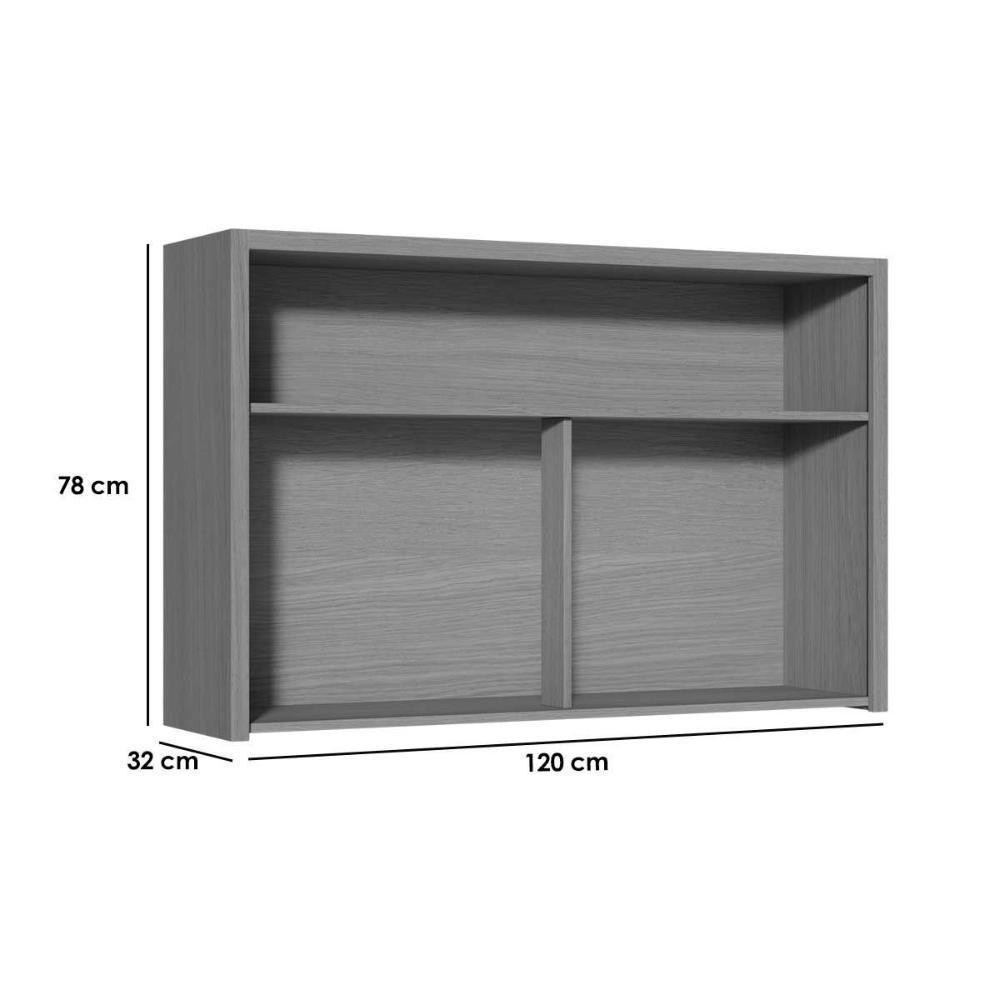 Módulo Cozinha Condessa Armário Condessa Com 1 Porta Basculante 120cm Carvalho Cinza - 3