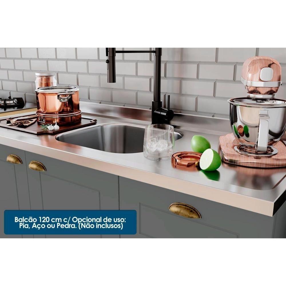 Kit Cozinha Modulada 6 Peças Americana 2 Aéreos + 2 Balcões + 2 Complementos Cz152 Cinza - 3