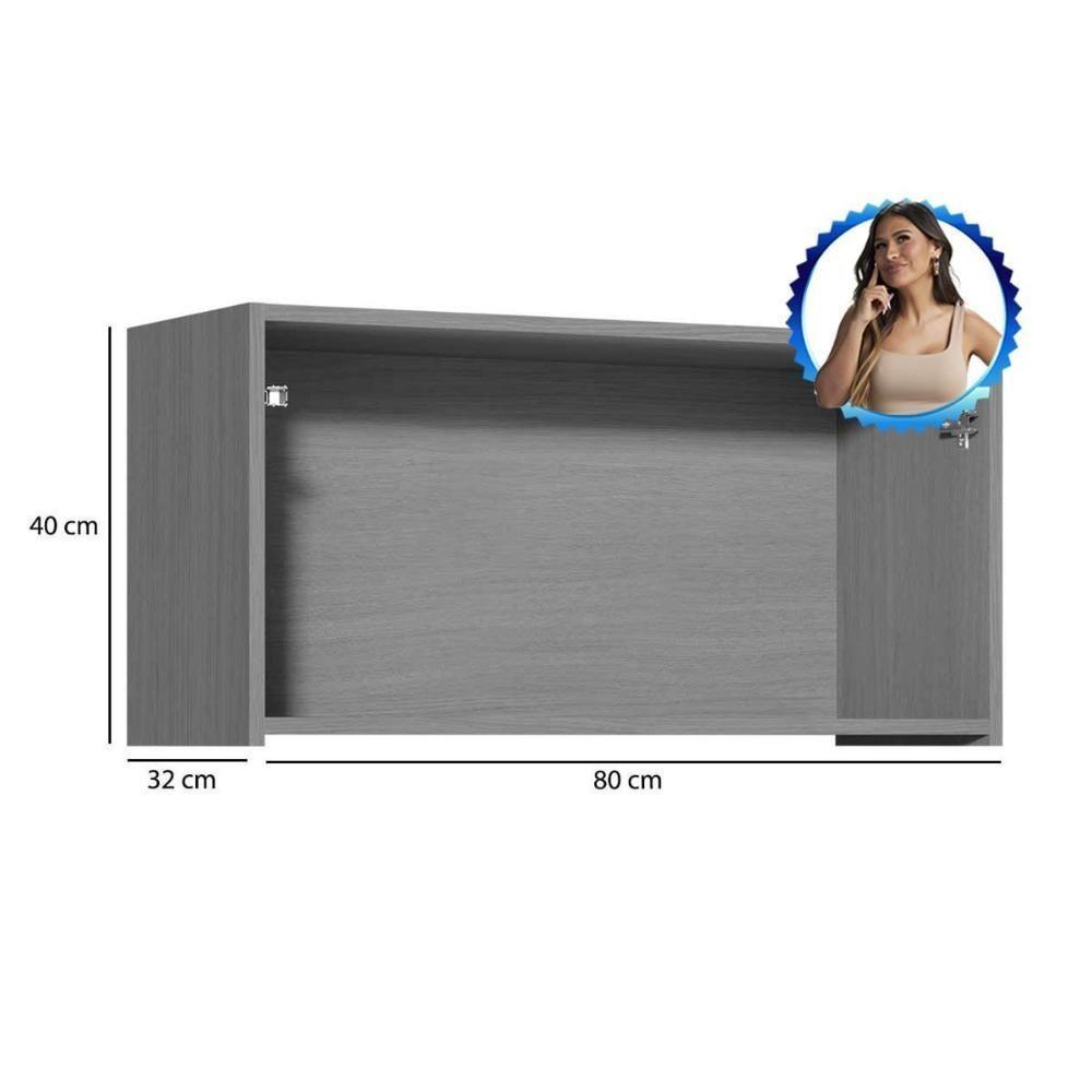 Módulo Cozinha Simone Mendes Armário Simone Mendes Com 1 Porta Basculante 80cm Carvalho Cinza - 5