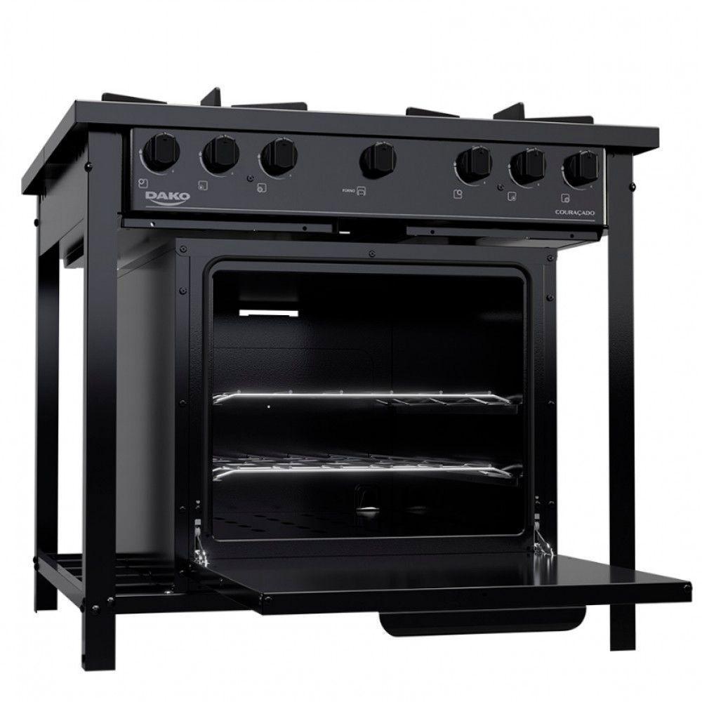 Fogão Industrial Dako 4 Bocas Com Forno E Tripla Chama Preto - 6