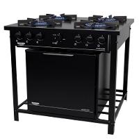 Fogão Industrial Dako 4 Bocas Com Forno E Tripla Chama Preto - 2