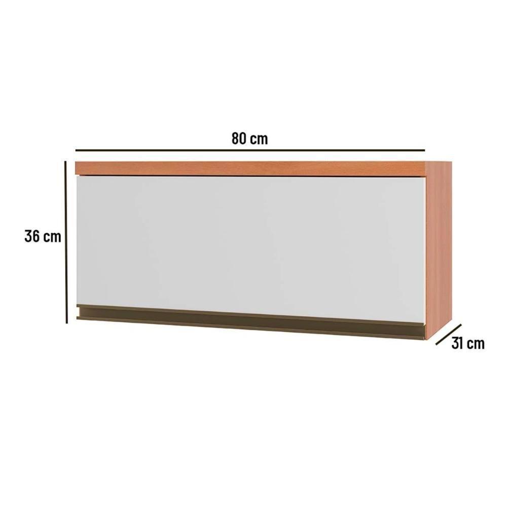 Módulo Cozinha Telasul Thela Macadâmia Armário Thela Macadâmia Com 1 Porta 80cm Freijó Branco Telasul - 3