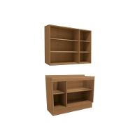 Kit Cozinha Modulada 3 Peças Maxxi 1 Aéreo + 1 Balcão + Complemento C3p36 Canela