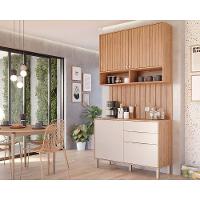 Kit Cozinha Modulada 3 Peças Divina 1 Aéreo + 1 Balcão + Complemento Cz008 Freijó Off White - 1