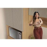 Módulo Cozinha Simone Mendes Paneleiro Simone Mendes Com 4 Portas E 1 Gaveta 70cm Carvalho Cinza - 7