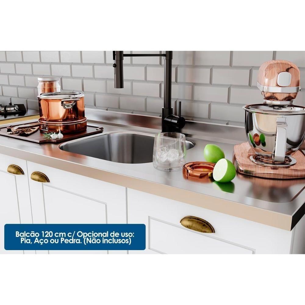 Kit Cozinha Modulada 3 Peças Americana 1 Aéreo + 1 Balcão + Complemento Cz123 Branco - 5