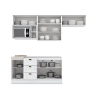 Kit Cozinha Modulada 7 Peças Americana 4 Aéreos + 2 Balcões + 1 Complemento Sem Pia Cz141 Branco - 5