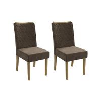 Kit 2 Cadeiras De Cozinha 2cad129 2 Un Canela Suede Marrom - 1