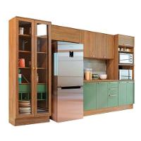 Kit Cozinha Modulada 5 Peças Botanic 6 Peças 2 Aéreos + 1 Balcão+ 2 Paneleiros + 1 Complemento M665 Nogueira Fendi - 3