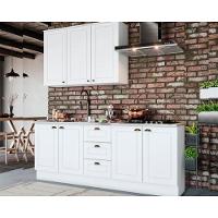 Kit Cozinha Modulada 4 Peças Americana 1 Aéreo + 2 Balcões + 1 Complemento Sem Pia Cz126 Branco - 1