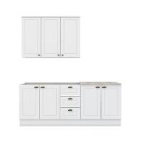 Kit Cozinha Modulada 4 Peças Americana 1 Aéreo + 2 Balcões + 1 Complemento Sem Pia Cz126 Branco - 6