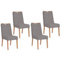 Kit 4 Cadeiras De Cozinha Bia 4 Un Cedro Suede Lunar - 1