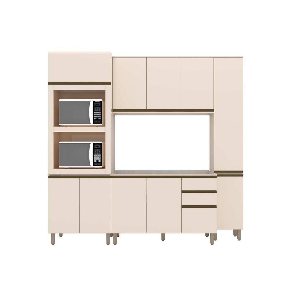 Cozinha Modulada Connect 4 Peças 1 Aéreo + Balcão + 2 Paneleiros C6p19 Duna Cristal2 Aéreos + 1 Balcão + 1 Complemento - 5
