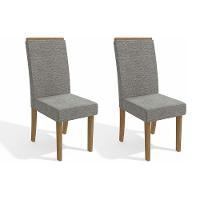Kit 2 Cadeiras De Cozinha 2cad142cn 2 Un Canela Linho Cinza - 1