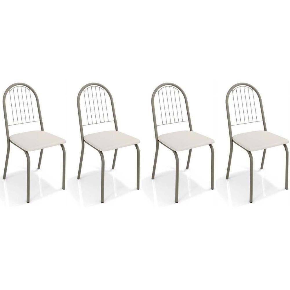 Kit 4 Cadeiras De Cozinha Noruega 2c077 4 Un Niquel Branco 106 - 1