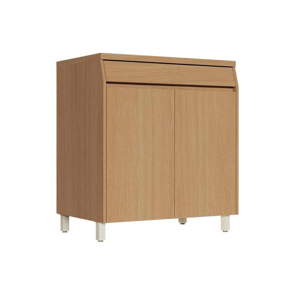 Módulo Cozinha Simone Mendes Balcão Com Tampo Simone Mendes Com 2 Portas E 1 Gaveta 80cm Carvalho Cinza - 1