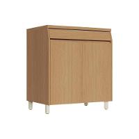 Módulo Cozinha Simone Mendes Balcão Com Tampo Simone Mendes Com 2 Portas E 1 Gaveta 80cm Carvalho Cinza - 1