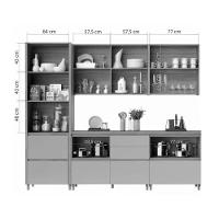 Kit Cozinha Modulada 5 Peças Rainha Gourmet 2 Aéreos + 2 Balcões + 1 Paneleiro C5p33 Nature Verde - 8