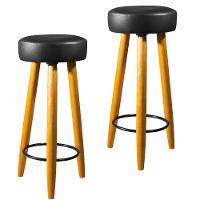 Kit C/2 Banqueta Alta 70cm Courino Preta P/ Cozinha preto - 1