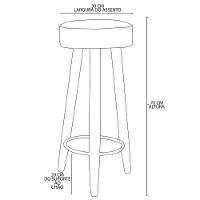 Kit C/2 Banqueta Alta 70cm Courino Preta P/ Cozinha preto - 2