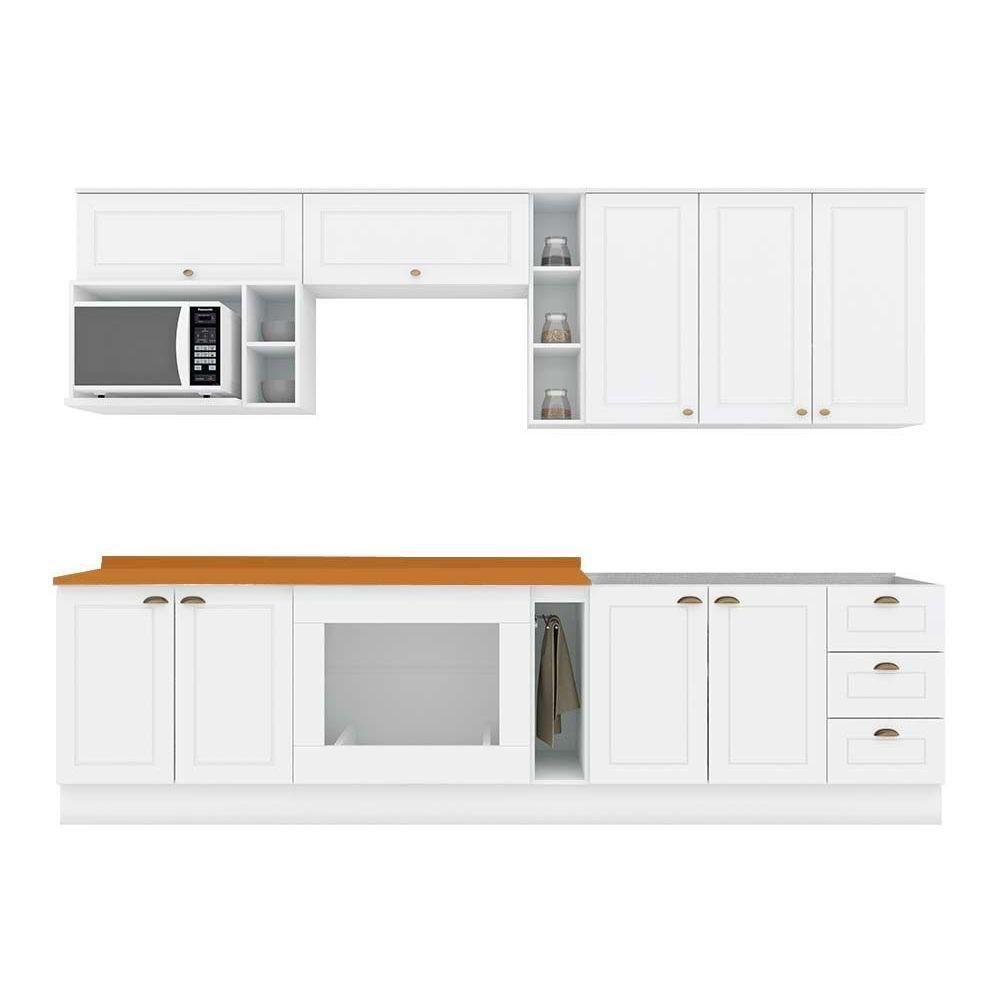 Cozinha Modulada Americana Completa 12 Peças 5aéreos+4balcões+3complementos Cz314 Cinza2 Aéreos + 1 Balcão + 1 Complemento - 9