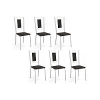 Kit 6 Cadeiras Sala Jantar Florença C005 6 Un Cromada Preto 110 - 1