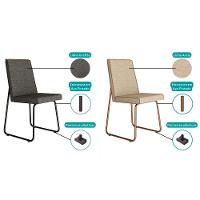 Kit 4 Cadeiras Sala Jantar Lira 1752 4 Uni Rose Linho Areia Courano Caramelo Carraro - 6