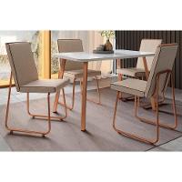 Cadeira De Cozinha Lira 1752 Kit 4 Uni Rose Linho Areia Courano Caramelo - 7