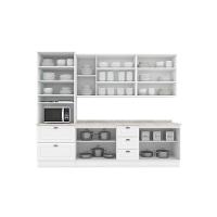 Cozinha Modulada Americana 7 Peças 2 Aéreos + 2 Balcões + 1 Paneleiro + 2 Complementos C5p63 Branco2 Aéreos + 1 Balcão + 1 Complemento - 8