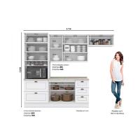 Cozinha Modulada Completa Americana 5 Peças 2aéreos+ 1 Paneleiro +1balcão + 1 Complemento C5p32 Branco - 3