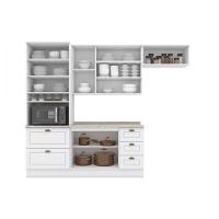 Cozinha Modulada Completa Americana 5 Peças 2aéreos+ 1 Paneleiro +1balcão + 1 Complemento C5p32 Branco - 5
