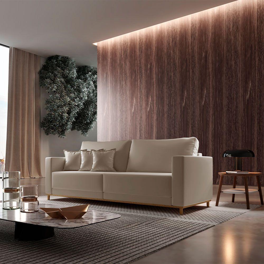 Sofá Djon 02 Módulos De 100cm B20cm Meu Sofá Online B002 Veludo Capuccino - 1