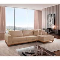 Sofá Cronos Linho 4lug Chaise Lado Direito Meu Sofá Online A226 Linho Bege - 1