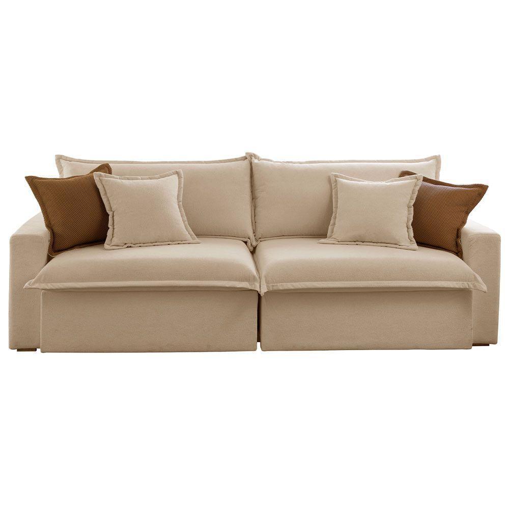 Sofá Dallas Linho Dois Módulos De 80cm B15 Meu Sofá Online A226 Linho Bege - 3
