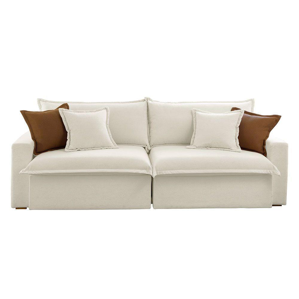 Sofá Dallas Linho Dois Módulos De 80cm B15 Meu Sofá Online A302 Linho Branco - 3