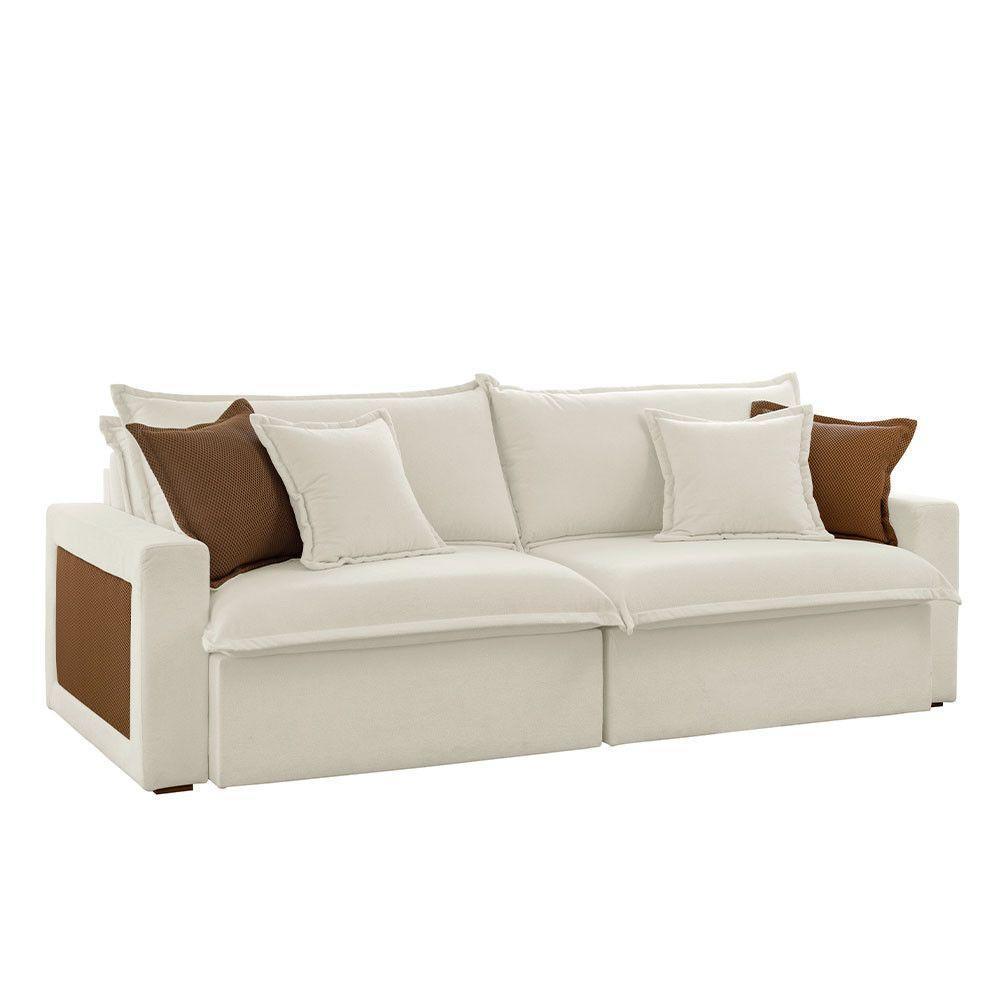 Sofá Dallas Linho Dois Módulos De 80cm B15 Meu Sofá Online A302 Linho Branco - 4