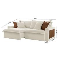 Sofá Dallas Linho Dois Módulos De 80cm B15 Meu Sofá Online A302 Linho Branco - 6