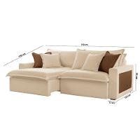 Sofá Dallas Linho Dois Módulos De 80cm B15 Meu Sofá Online A294 Linho Creme - 6