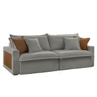 Sofá Dallas Linho Dois Módulos De 80cm B15 Meu Sofá Online A230 Linho Cinza