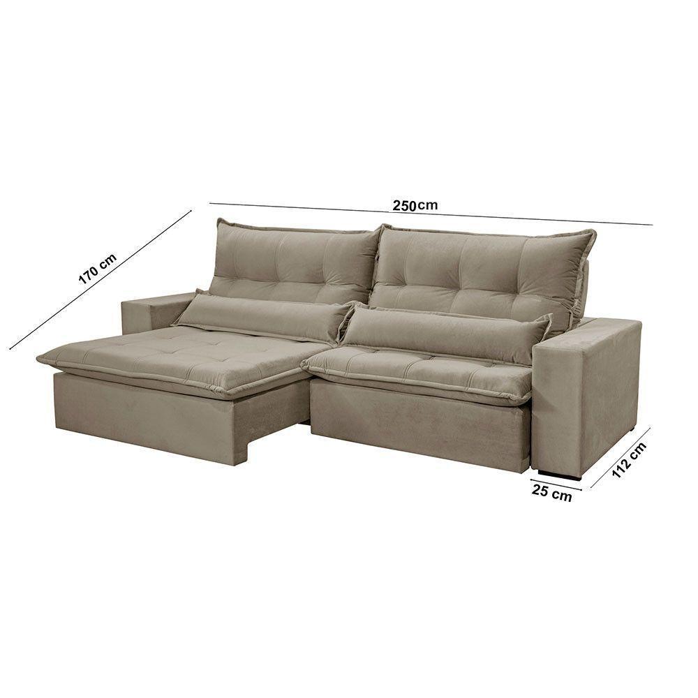Sofá Grecia Veludo 02 Módulos De 100m B25cm Meu Sofá Online B002 Veludo Capuccino - 2