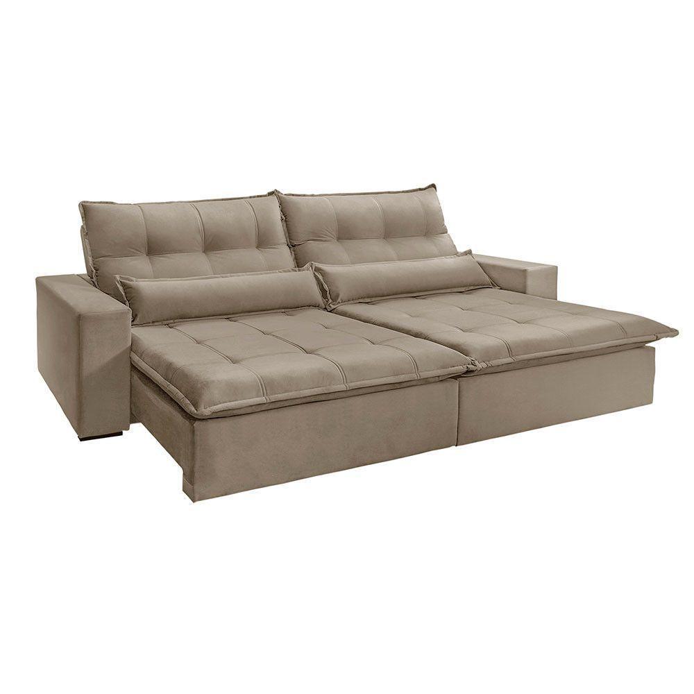 Sofá Grecia Veludo 02 Módulos De 100m B25cm Meu Sofá Online B002 Veludo Capuccino - 6