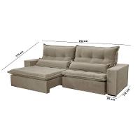 Sofá Grecia Veludo 02 Módulos De 100m B25cm Meu Sofá Online B002 Veludo Capuccino - 2