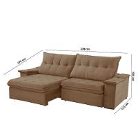 Sofá Lua Veludo 02 Módulos 90 Cm B25cm Meu Sofá Online B016 Veludo Marrom - 6