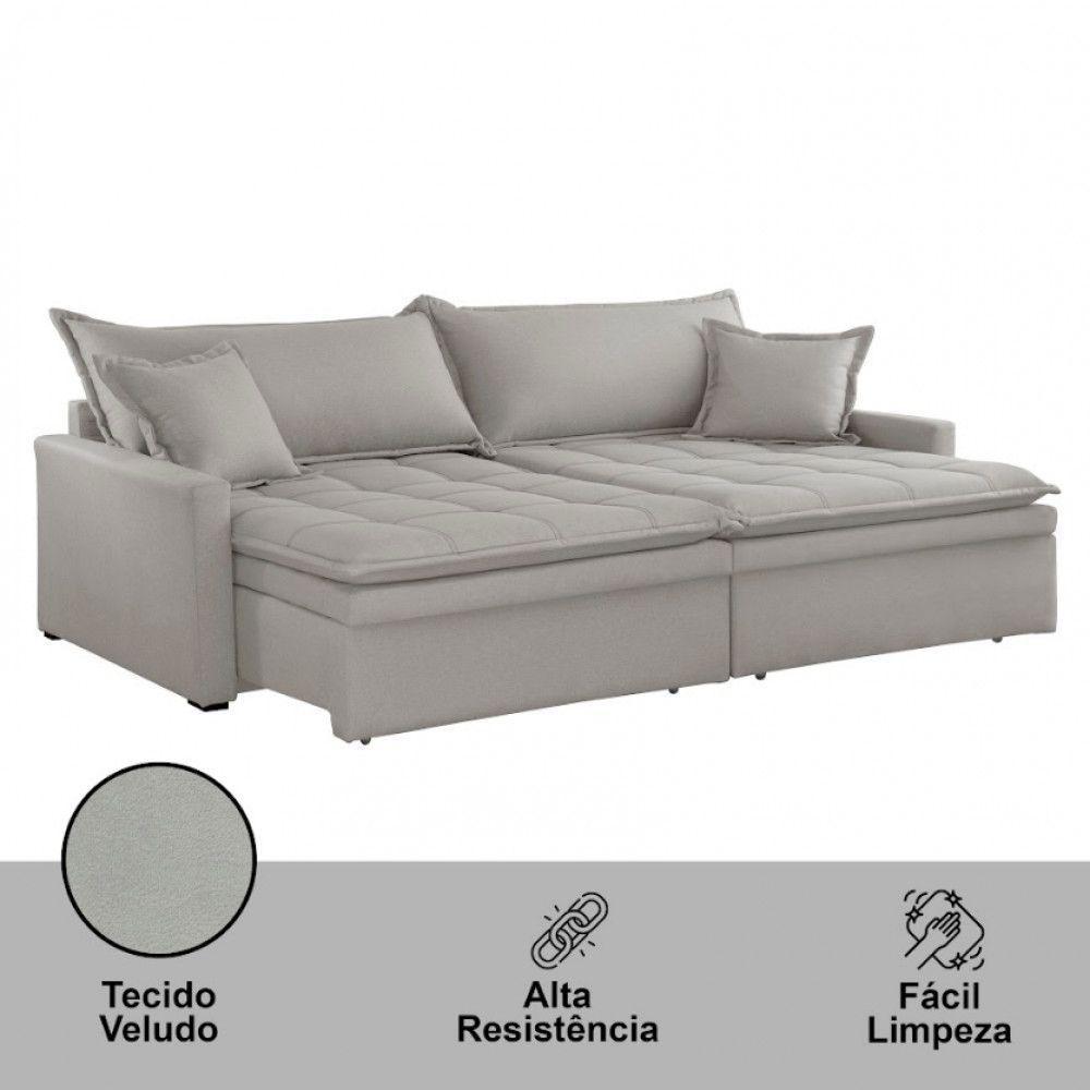 Sofá Elegance Veludo 2 Módulos 100 Cm B25 Cm Meu Sofá Online B026 Veludo Prata - 5