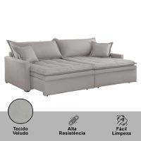 Sofá Elegance Veludo 2 Módulos 100 Cm B25 Cm Meu Sofá Online B026 Veludo Prata - 5