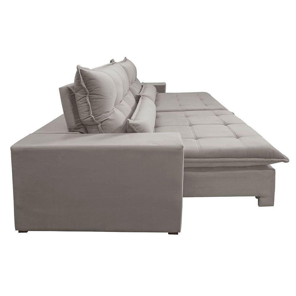 Sofá Grecia Veludo 02 Módulos De 100m B25cm Meu Sofá Online B026 Veludo Prata - 6