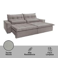 Sofá Grecia Veludo 02 Módulos De 100m B25cm Meu Sofá Online B026 Veludo Prata - 2