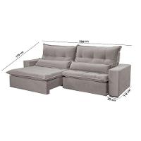 Sofá Grecia Veludo 02 Módulos De 100m B25cm Meu Sofá Online B026 Veludo Prata - 3