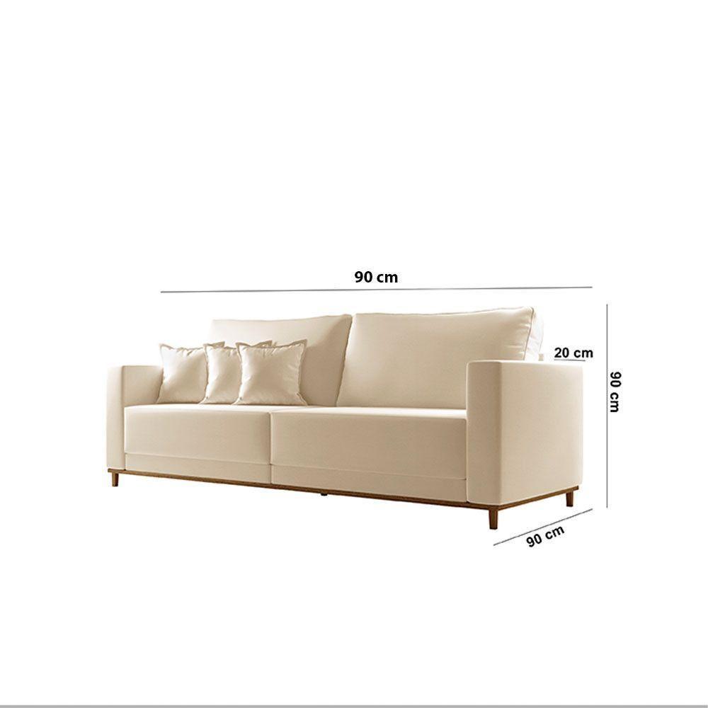 Sofá Djon 02 Módulos De 90cm B20cm Meu Sofá Online A294 Linho Creme - 7