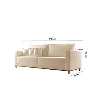 Sofá Djon 02 Módulos De 90cm B20cm Meu Sofá Online A294 Linho Creme - 7